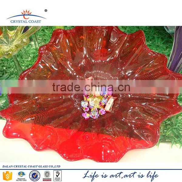 Hand Blown Customized Green Colorgul Plates for Restaurant Candy Chocolate Sugar photo-3