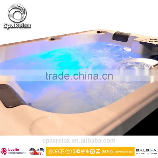 Most Fashion Promotion Lucite Acrylic Spa Bath Tub With CE Approved for 3 Aud Adults photo-2