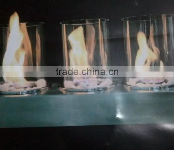 Stainless Steel Bio Ethanol Fireplace With 3 Pcs Clear Borosilicate Glass Tube photo-3