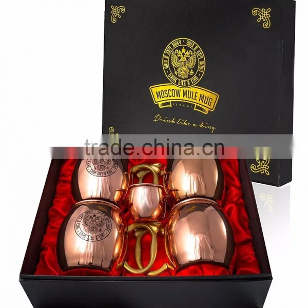 Moscow Mule Mug 100% Copper Set With Shot Glass / Copper Mug With Custom Gift Box / Mow Mule Mugs With Gift Pack photo-3
