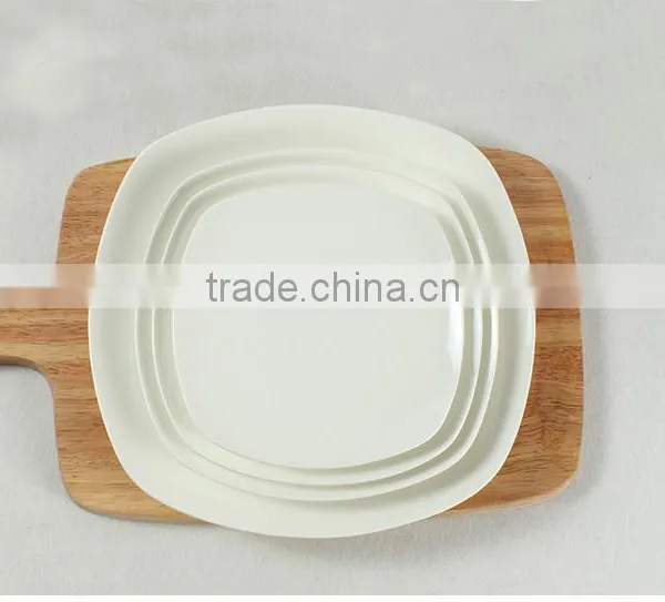 Haonai Hot Sale Product High Quality Square Shape Ceramic Plates Dishes photo-4