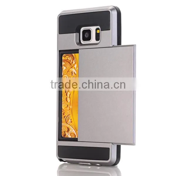 Slip Cover Card Slot Phone Case TPU + PC Phone Hull Protective Back Cover for Samsung Note 7 photo-6