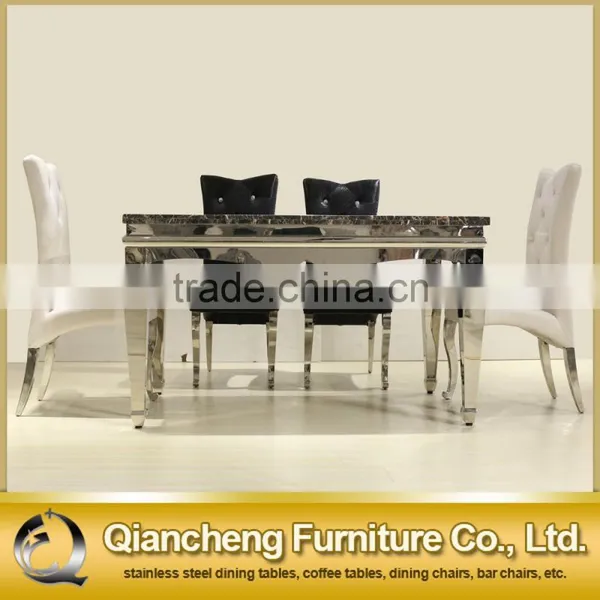 European Style Black Marble Dining Table for 6 People photo-3