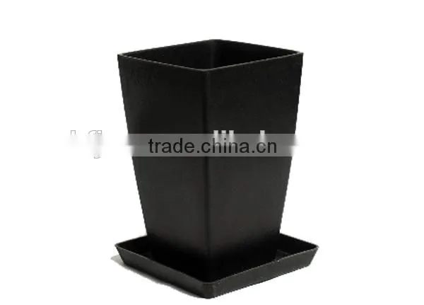 Glossy OEM Available Ornamental Bamboo Fiber Flowerpot photo-3