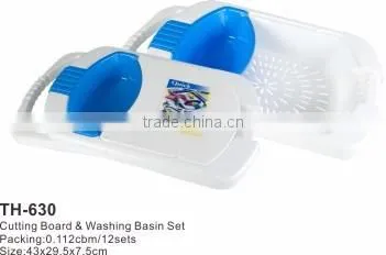 3 in 1 Flexible Plastic Cutting Board With Colander and Washing Basin photo-6