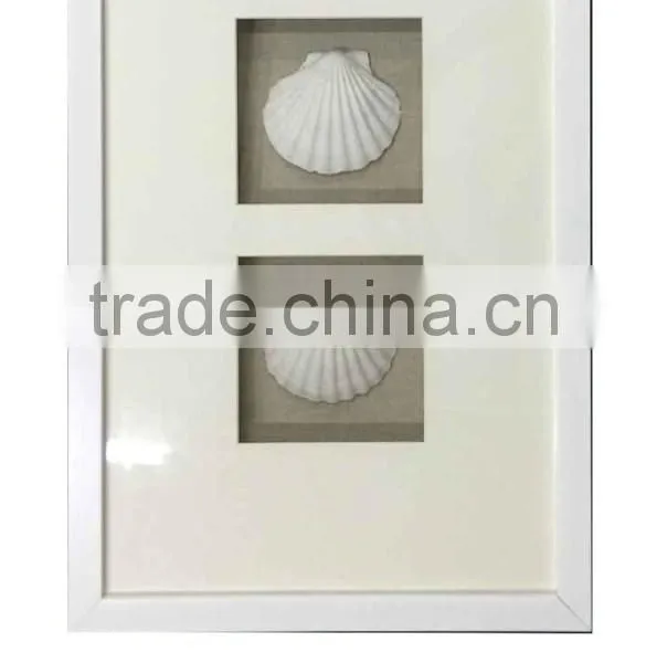 Shadow Box with White Seashell Wall Art