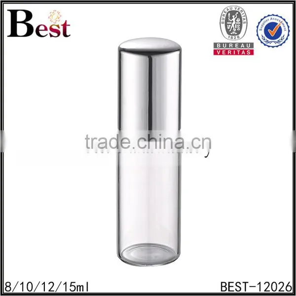 Wholesale 8ml 10ml 12ml 15ml Silver Aluminum Cover Roll on Fragrance Perfume Bottle Cosmetic Clear Empty Bottle of Perfume photo-3