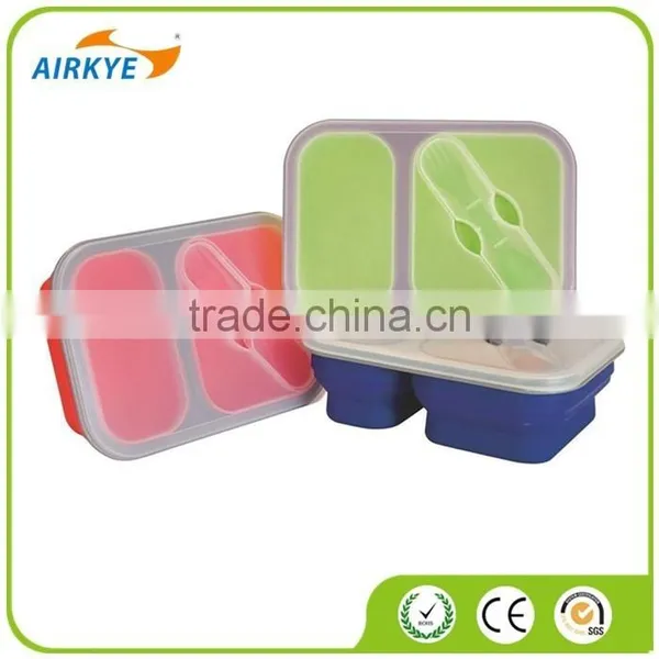 The Three Compartment Eco Silicone Collapsible Lunch Box photo-2