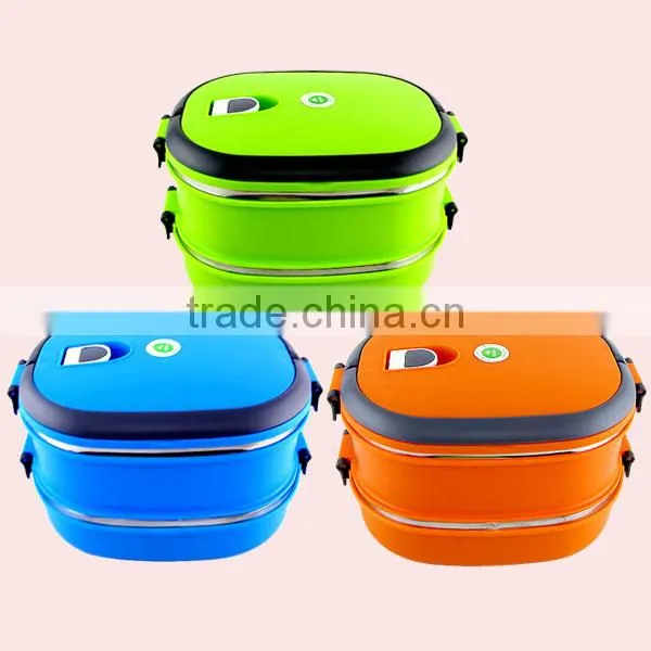 1.8L Stainless Steel Heated Lunch Box Tiffin Carrier/Leakproof Bento Lunch Box photo-5