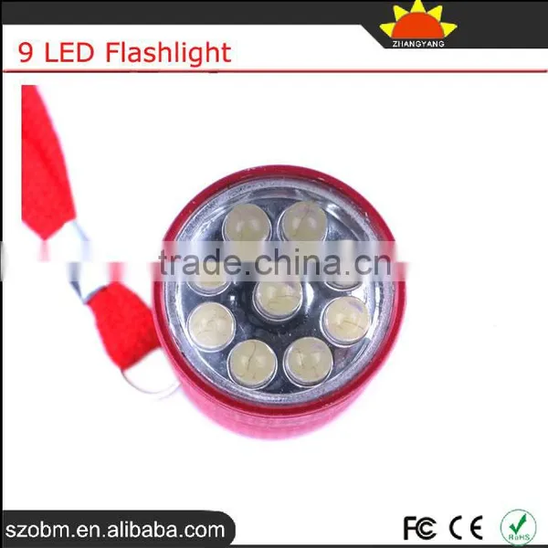 9 LED White Light AA Battery Free Sample Torchlight Cheap Police Flashlight photo-4