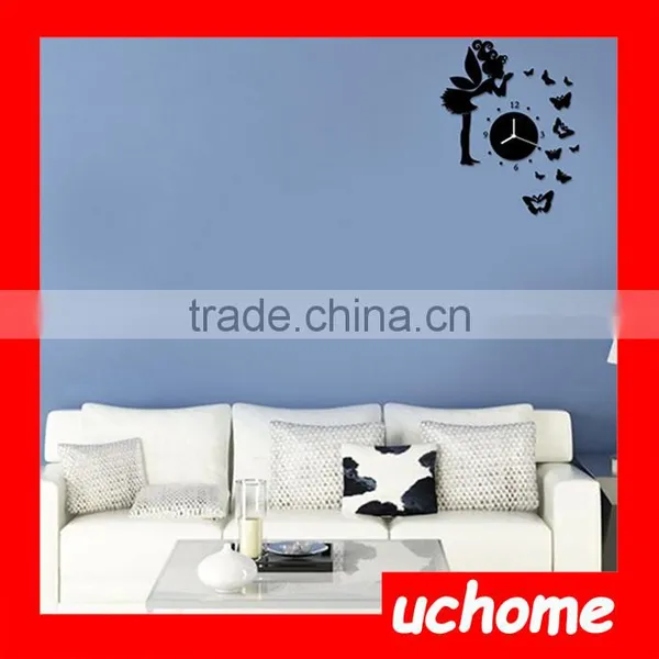 UCHOME Modern Style Butterfly Fairy DIY Mirror Wall Clock Wall Sticker Home Decor Bedroom Living Room photo-5