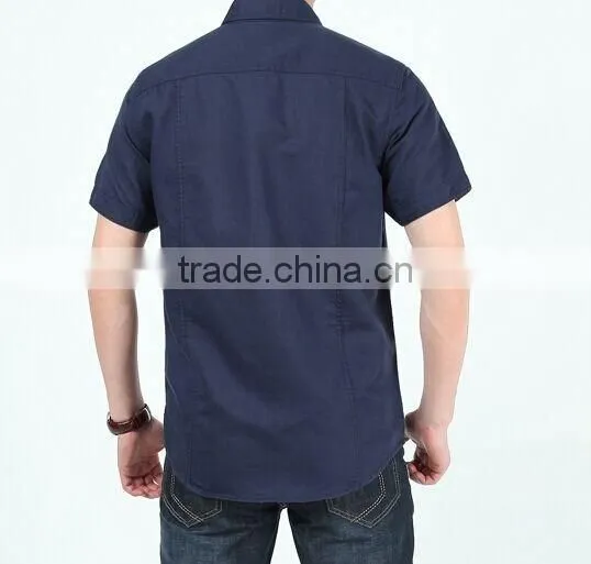 Summer Men Shirt 2015 100% Cotton Half Sleeve Shirt Outdoor Shirt for Men Sports Shirt photo-2