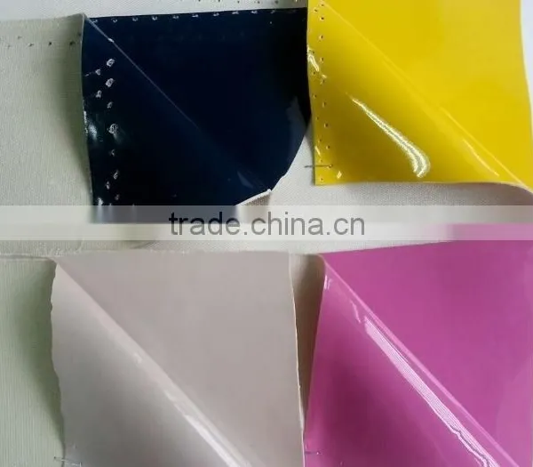 Pvc Shining Fface Leather for Bag STOCKLOT, Pvc Synthetic Leather With Mirro Face Stoclot for Shoes photo-3