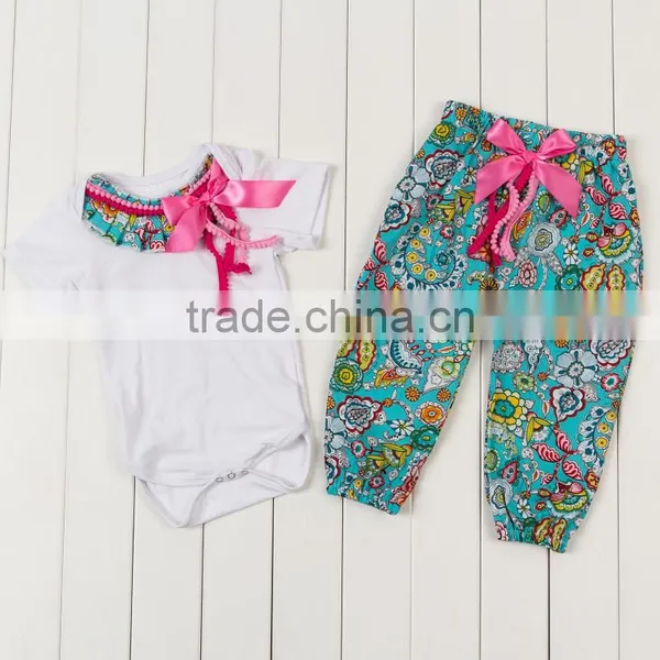 2017 Spring Girls Boutique Clothing Set Cotton Long Sleeve Baby Suit Baby Rompers White photo-3