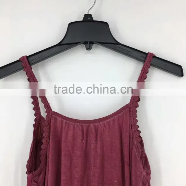 Women Hot Sell Stocklots Branded Garment Wash Sexy Lace Tank Top photo-5