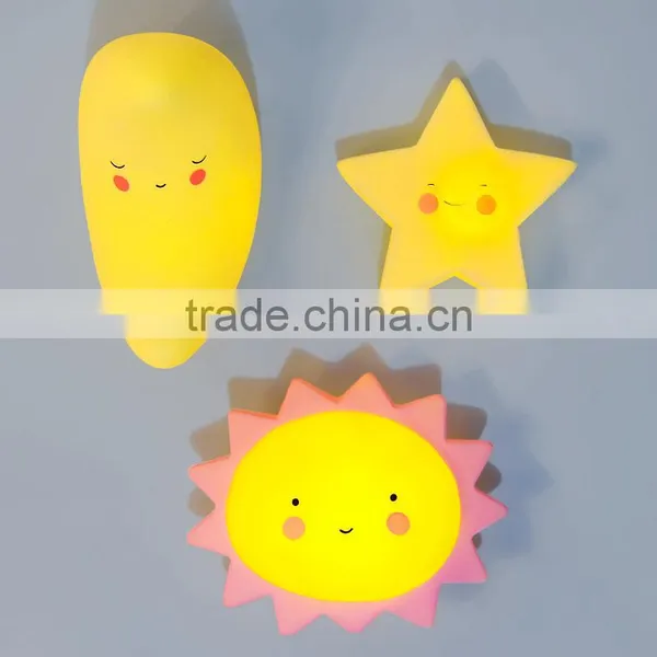 S17156A Cute Baby Toys Cartoon Night Lamp Moon Shaped Kids Led Night Light