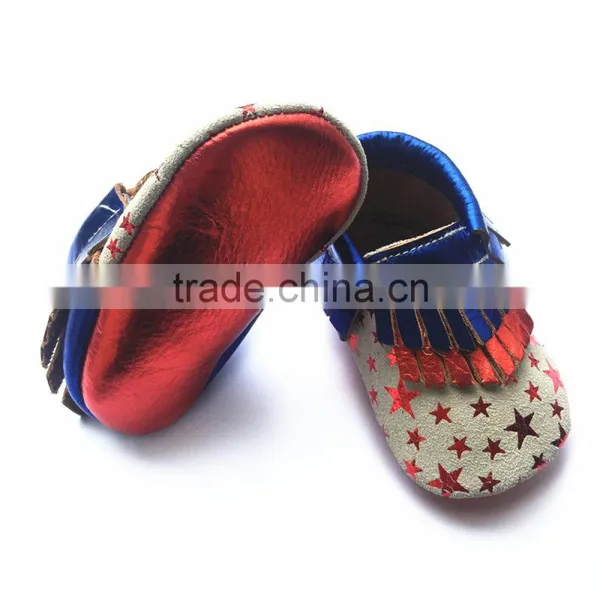 American Flag Design for Independence Day Baby Moccasins Shoes photo-3