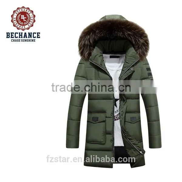 2016 Men's Winter Warm Long Thick Casual Detachable Fur Hood Padded Coat photo-4