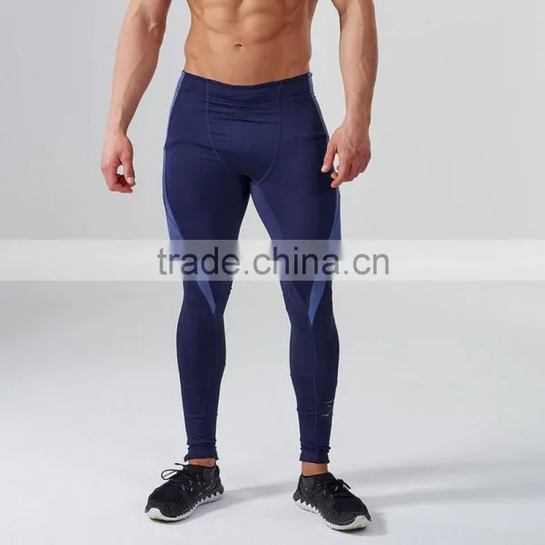 High Quality 86%Nylon 14%Spandex Gym Tights Compression Pants Men photo-3