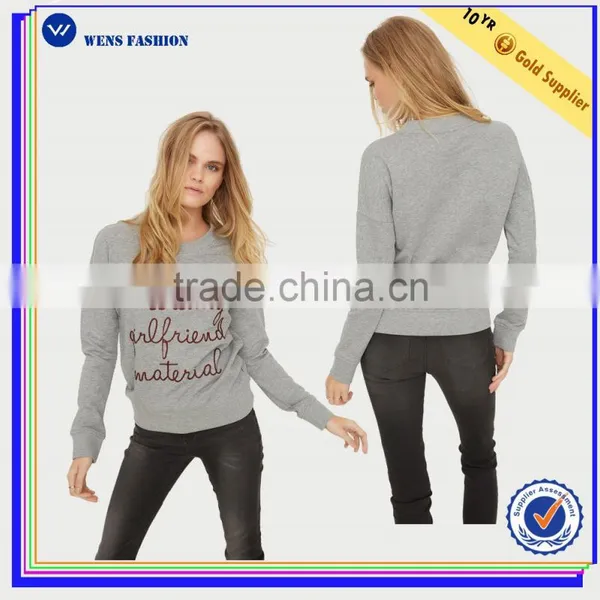 2016 Wensfashion Costume Women Leather and LightGrey Long Sleeved Sweatshirt With Hood photo-2