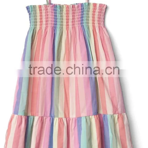 Baby Clothes 2017 Smocked Custom Baby Clothing Wholesale Summer Kids Girl Stripe Tier Smock Dress photo-2