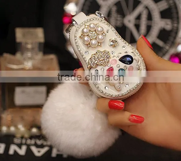 Stylish Diamond Key Holder Leather Wallet Case for Keys photo-3