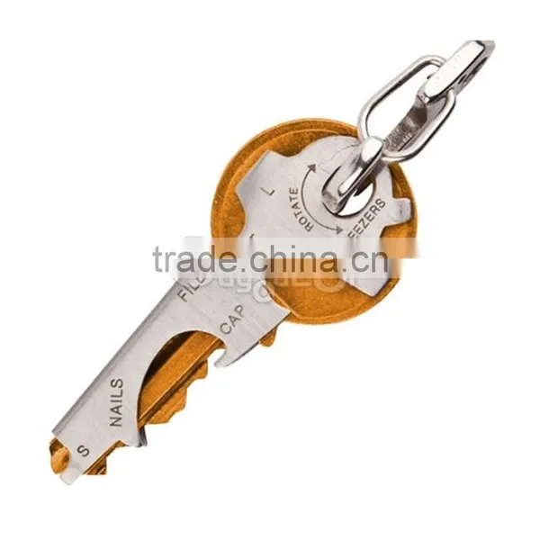 2016 New Arrival 8 In 1 Stainless Key Ring Hanging Buckle Multifunctional Tool Outdoor Survive Hot Sale photo-3