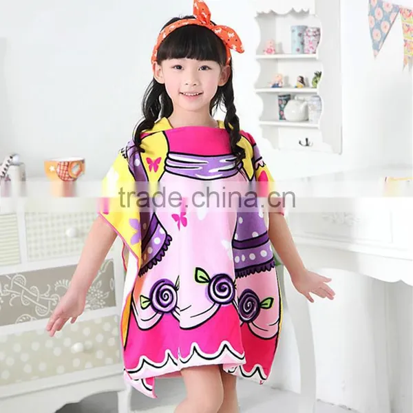 Microfiber Printed Kids Hooded Towels for Beach photo-3