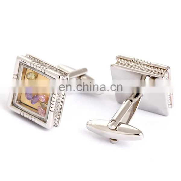 Luxury Cufflinks Colorful Crystal Square Wedding Cufflinks photo-3
