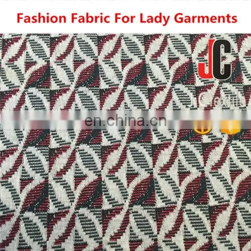 Fabric Importers Recycled Polyester Rayon Spandex T/R Yarn Dyed Jacquard Stretch Knit Fabric photo-3