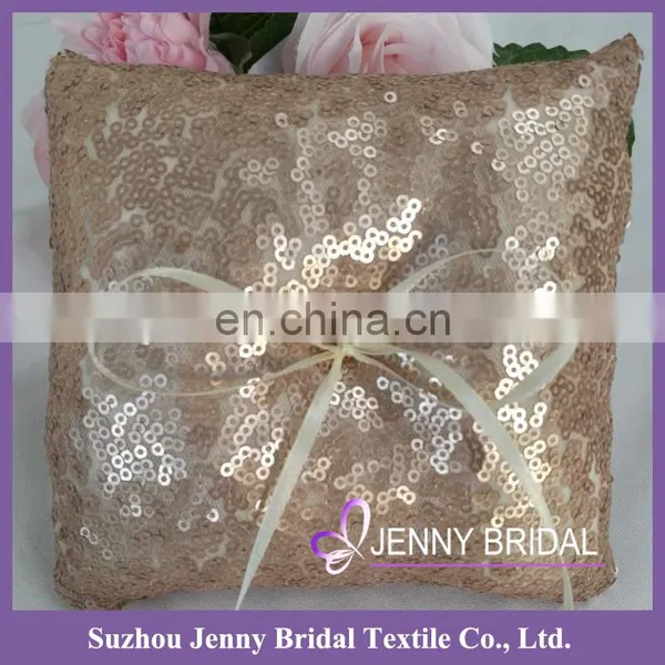 RP02 Cheap Silver Sequin Deorative Wedding Ring Bearer Pillow photo-5