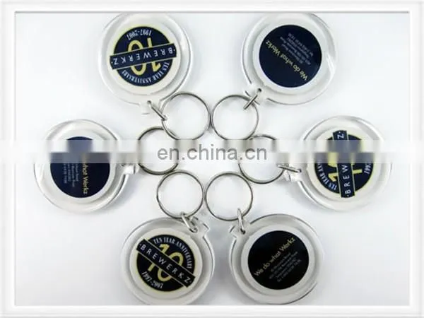 Hat Shape Custom Logo Card Inserted Acrylic Keychain photo-3