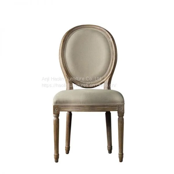 Vintage Design Wooden Frame Linen Dining Restaurant Room Solid Wood French Style HL-6001