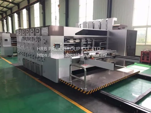 HRB high speed flexo printing slotting die-cutting machine with stacker