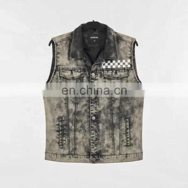 DiZNEW Wholesale Vest Fashion Grey Men's Denim Jeans Waistcoat photo-2