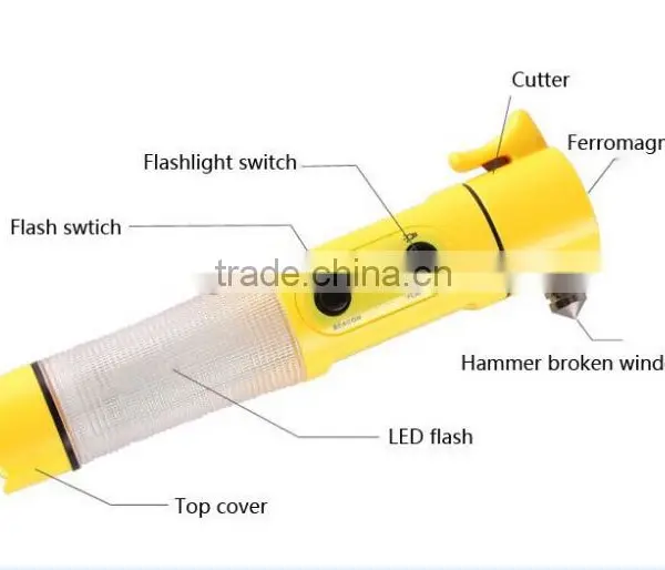 Factory Safety Signal Flashlight 4 in 1 Car Emergency Hammer photo-4