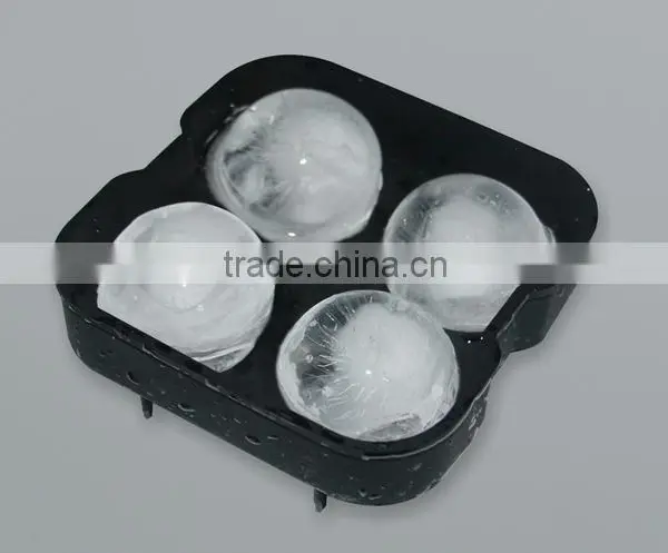 10 Colors BPA Free FDA Food Grade Non Stick 4 x 45mm Ball Shaped Silicone Ice Cube Tray photo-3