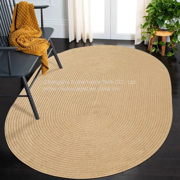 Hand Woven Jute Braided Rug Floor Carpet for Home Decoration