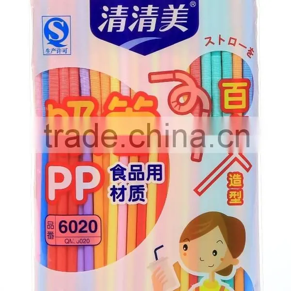 Long flexible drinking straws/ colorful plastic straw/ drinking spoon straw