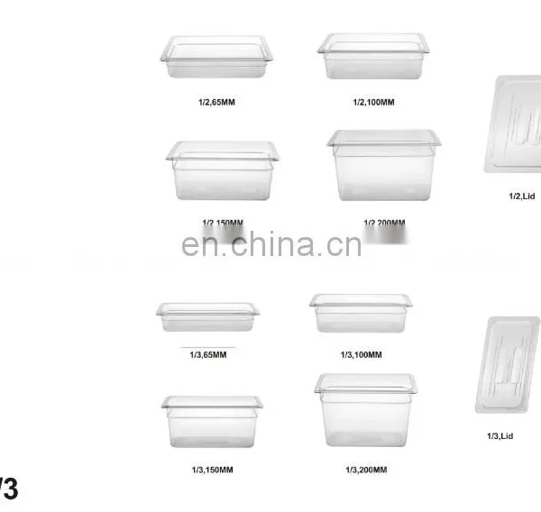 Clear Plastic Polycarbonate PC Insulated Food Pan NSF Certificated Kitchen Plastic Dinnerware Lunch Box photo-5