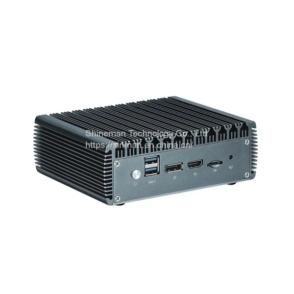 Fanless Embedded Mini PC 4 LAN Dual 4K HDMI/DP Display Intel Celeron N4000 Duol Processor Desktop Computer for Office/Business photo-2