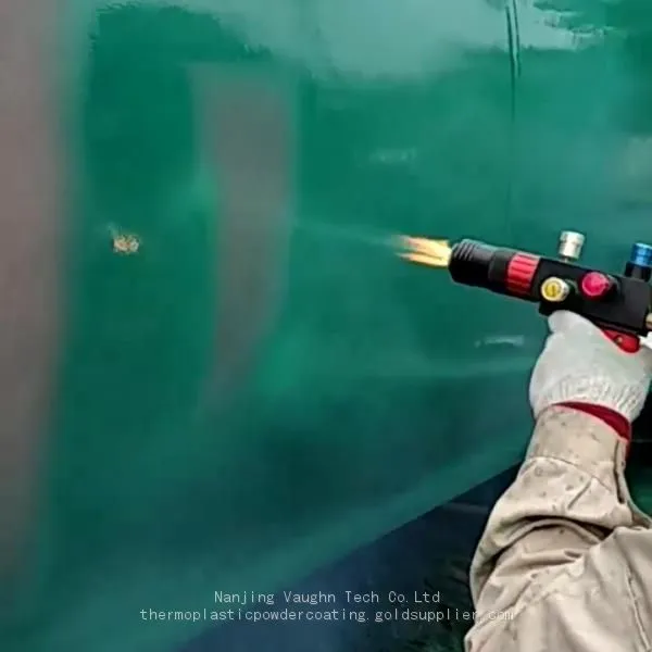 Thermal Flame Spraying Gun for pe pa coatings on metal substrate