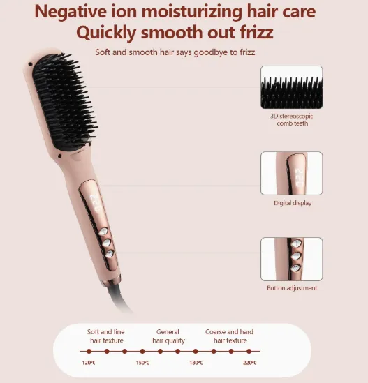 Straightener Comb/Direct Electric Comb/Roll Straight Dual Purpose Straightener Fluffy Comb/Styling Straightener Comb（Wechat:13510231336） photo-3