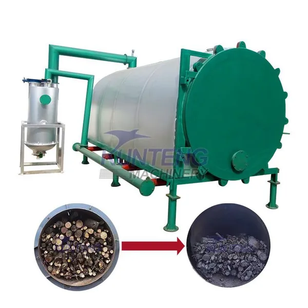 Efficient industrial horizontal peanut shell coconut shell carbonization furnace coal pyrolysis machine