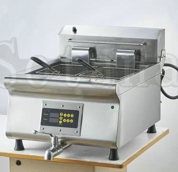 Single-cylinder Double-screen Electric Fryer With Oil Drain Valve and Computer Control photo-2