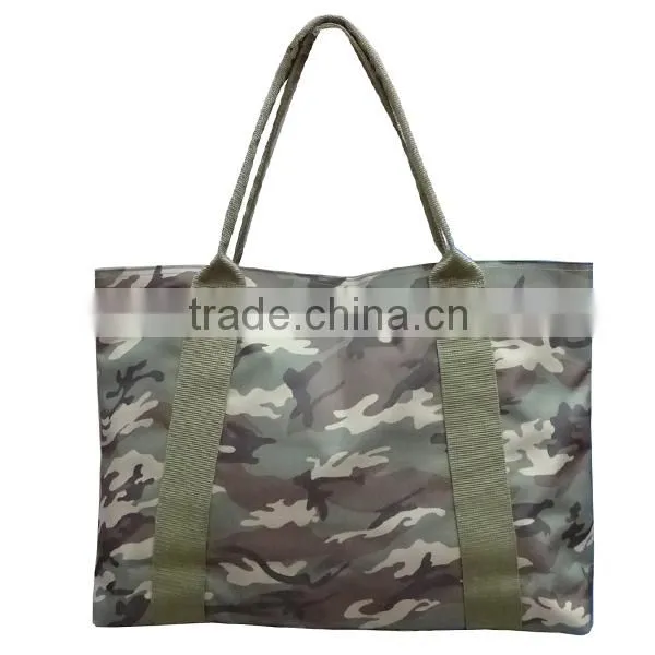 Cool Miltary Soldier Green Camouflage Polyester Tote Bag for Men photo-2