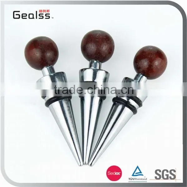 Wood Head Decoration Wine Bottle Stopper Cap Wine Metal Bottle Stopper Supplier's Choice photo-2