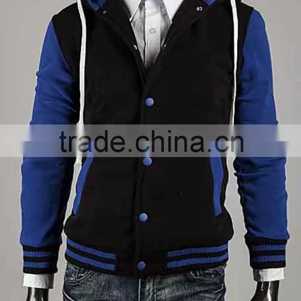 Plain Hooded Custom Varsity Letterman Jackets With Hood BI-3203 photo-2