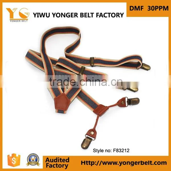 Fashion New Arrival Stripe Button Y Shape Good Quality Men Suspenders