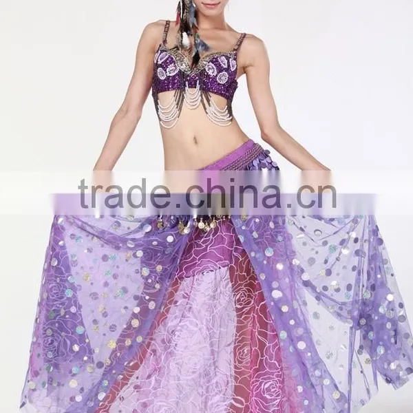 Wuchieal Belly Dance Bilateral Open Fork Skirt Cheap photo-4